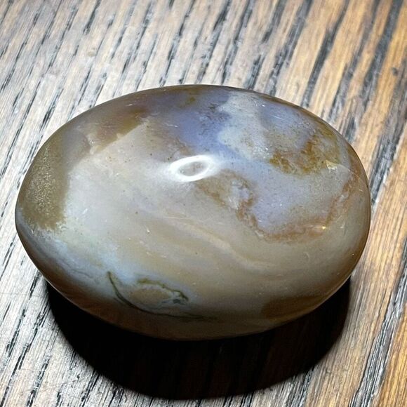Ocean Jasper palm stone crystal natural green white dots yellow brown agate agat - Picture 2 of 10